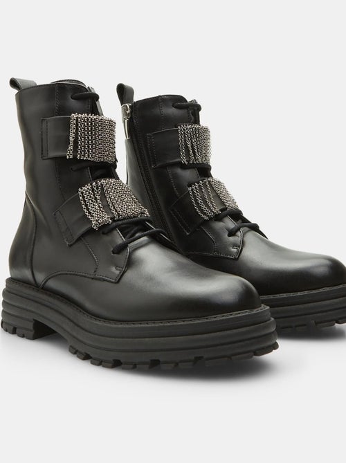 Bottes de type militaire en cuir  BATA - Kiabi