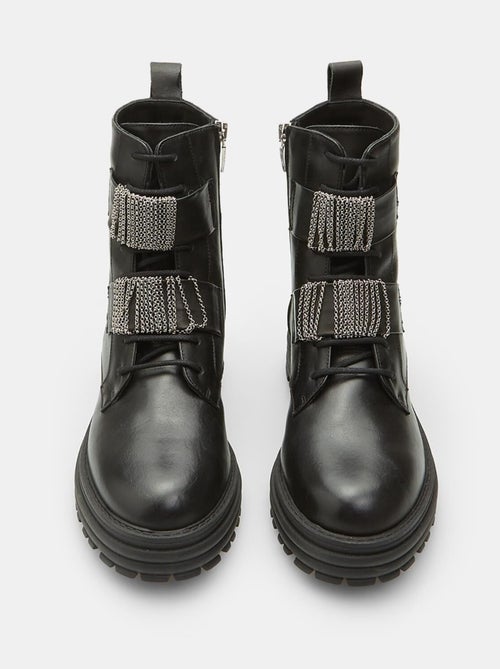 Bottes de type militaire en cuir  BATA - Kiabi