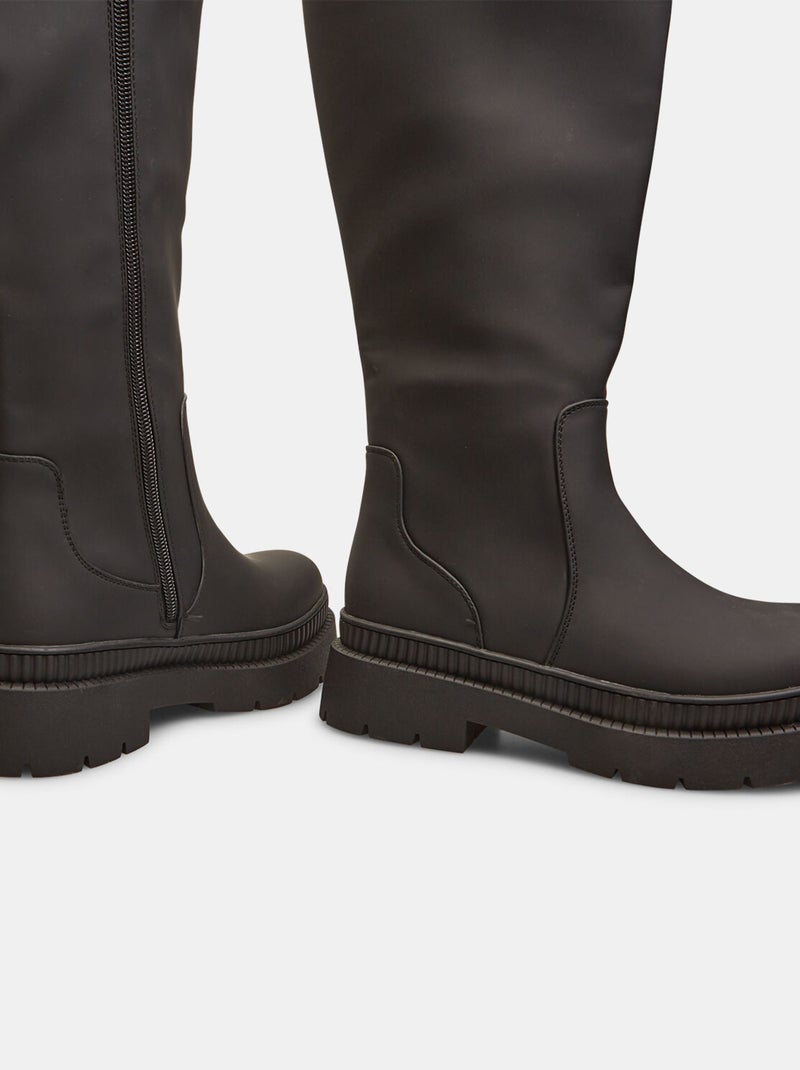 Bottes effet cuir BATA Noir - Kiabi