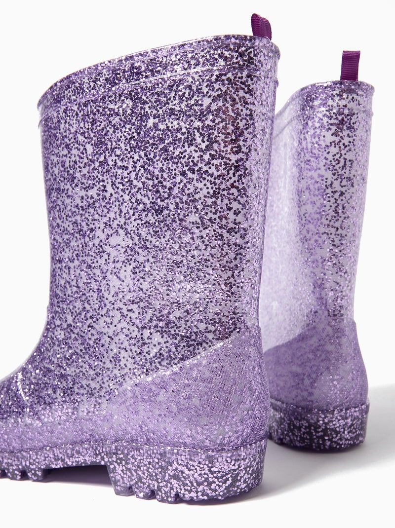 Bottes en caoutchouc à paillettes, MO Fashion Violet - Kiabi