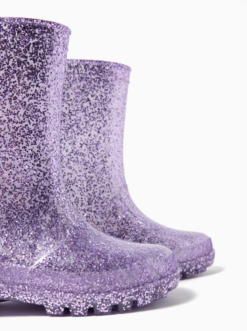 Bottes en caoutchouc à paillettes, MO Fashion Violet - Kiabi