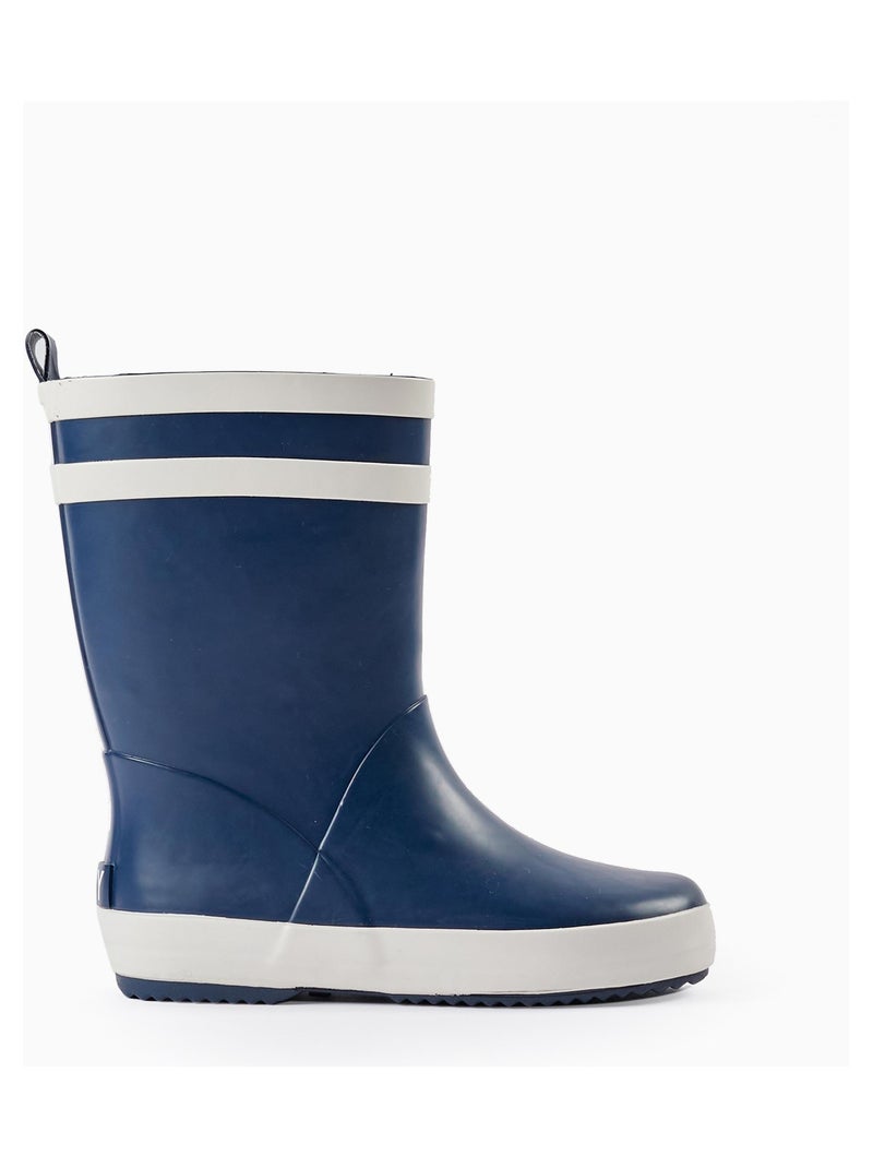 Bottes en caoutchouc avec doublure polaire pour enfant   LITERATURE CLUB Bleu foncé - Kiabi