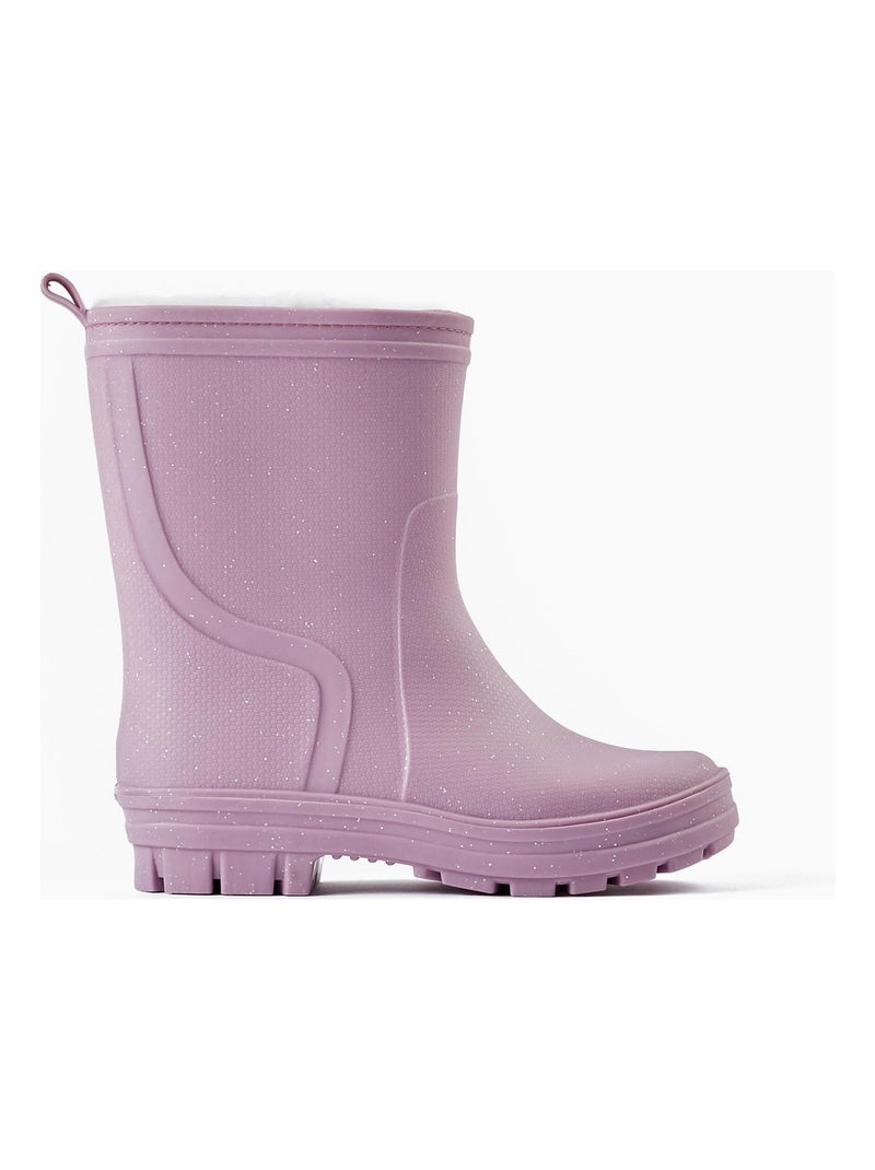 Bottes en caoutchouc avec doublure polaire pour fille   NORTHERN CALLING Violet - Kiabi