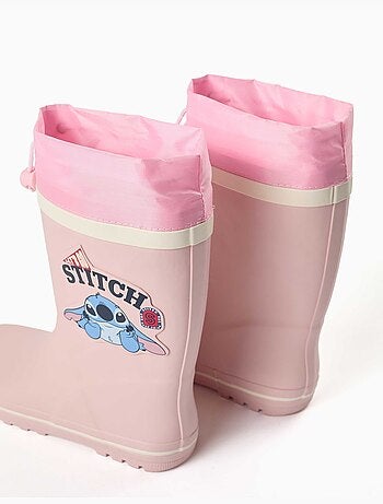 Bottes en caoutchouc avec imprimé stitch et fermeture à cordon