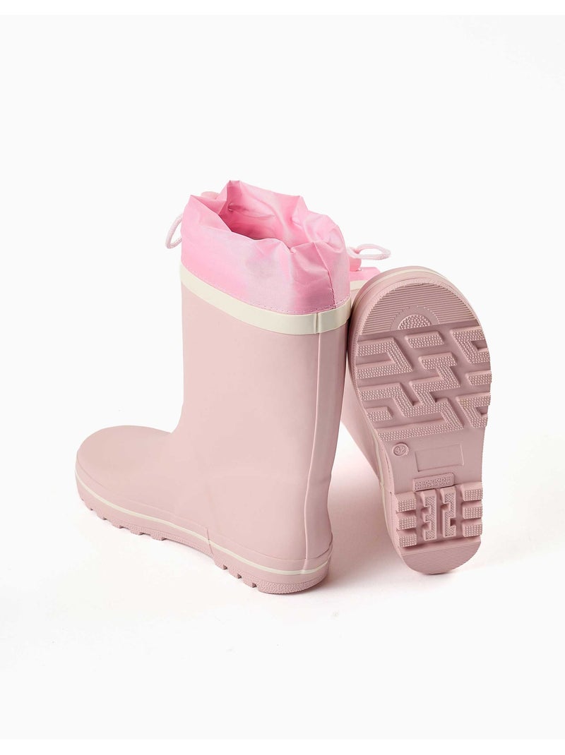 Bottes en caoutchouc avec imprimé Stitch et fermeture à cordon Rose - Kiabi