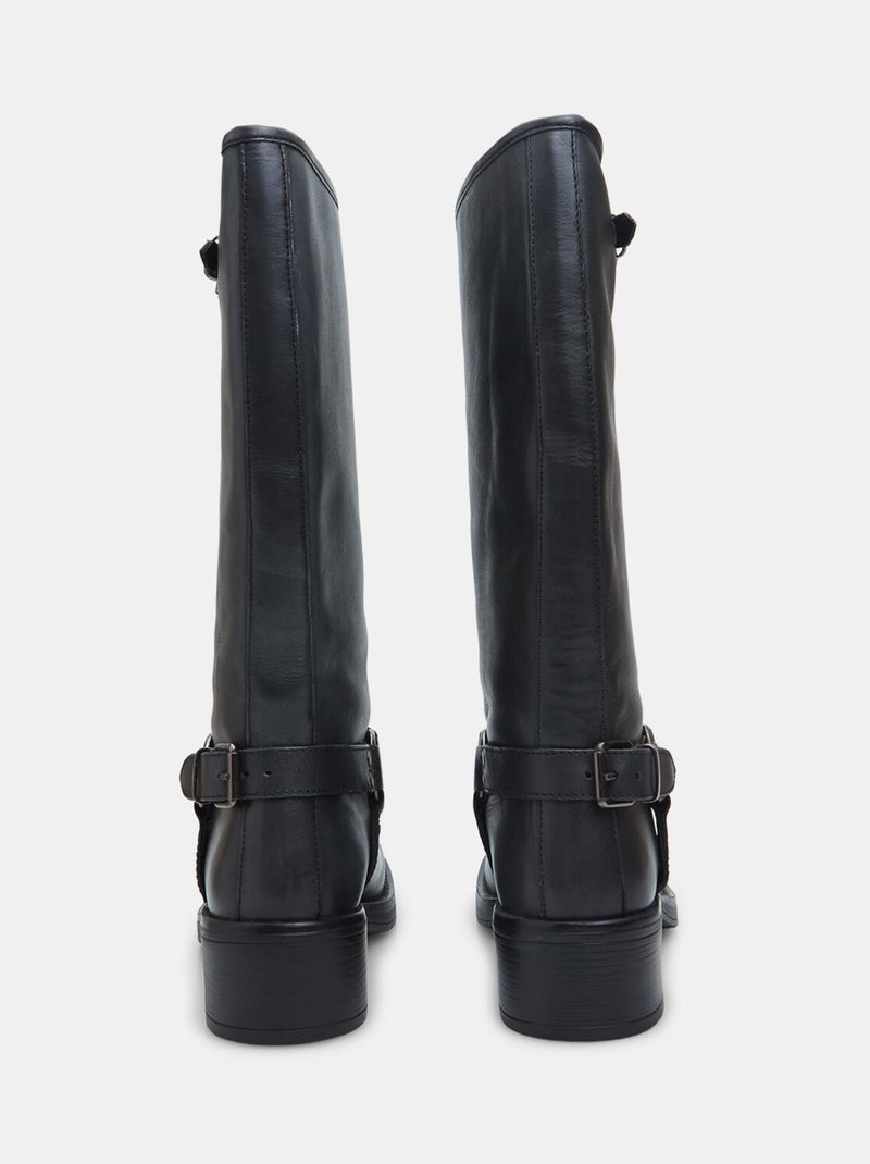 Bottes en cuir avec détail boucle BATA Noir - Kiabi