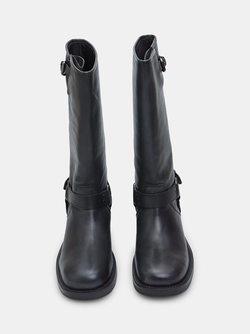 Bottes en cuir avec détail boucle BATA Noir - Kiabi