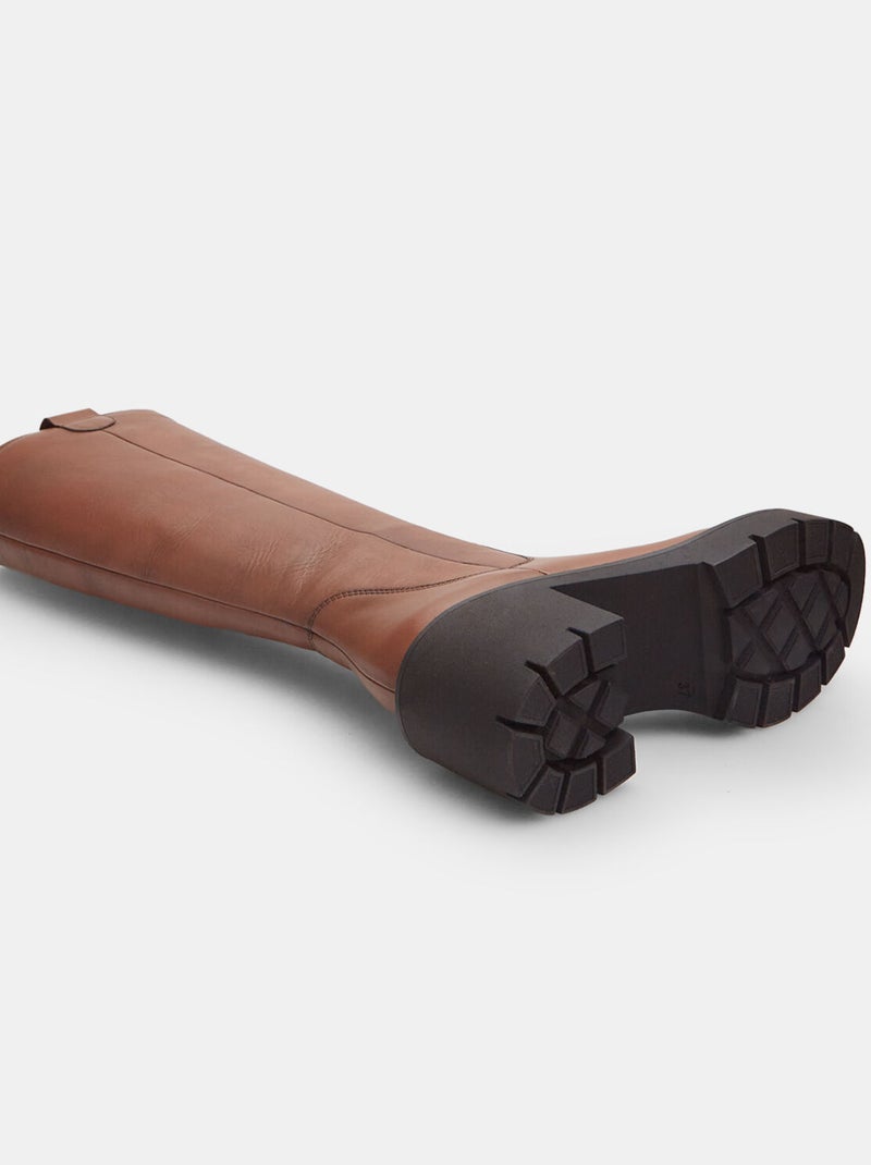 Bottes en cuir avec semelle crantée BATA Marron - Kiabi