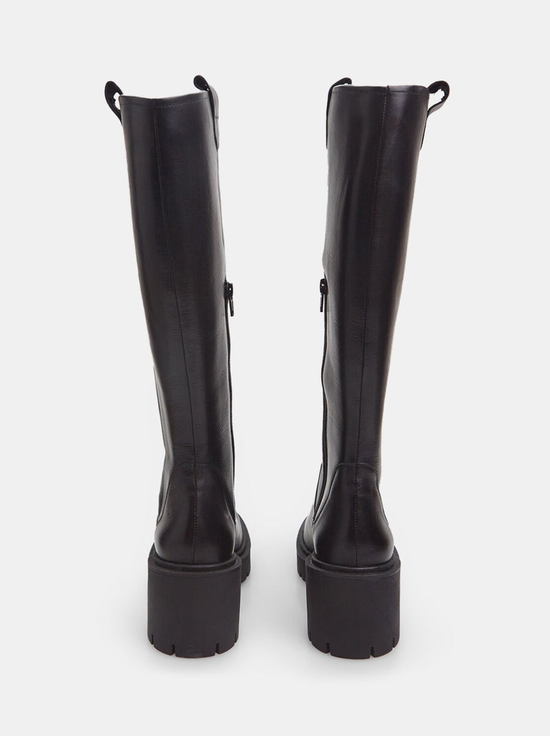 Bottes en cuir avec semelle crantée BATA Noir - Kiabi