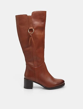 Bottes en cuir avec talon de 6 cm