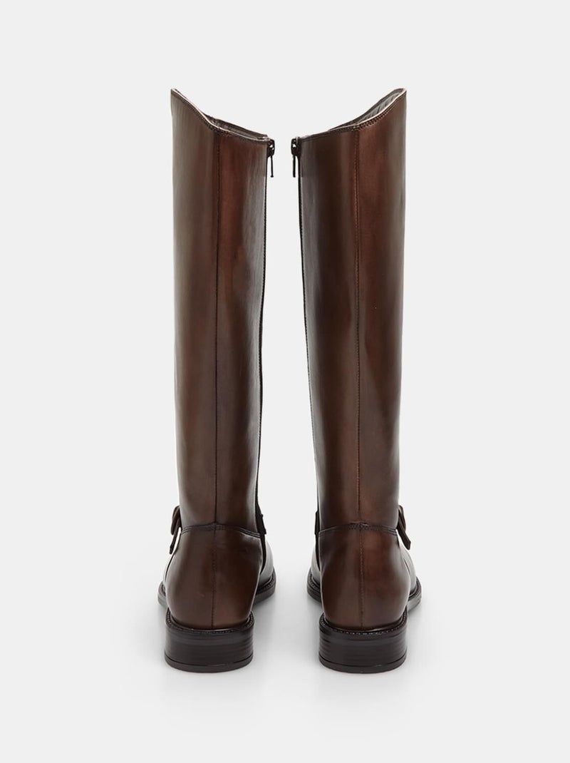 Bottes en cuir BATA Marron - Kiabi