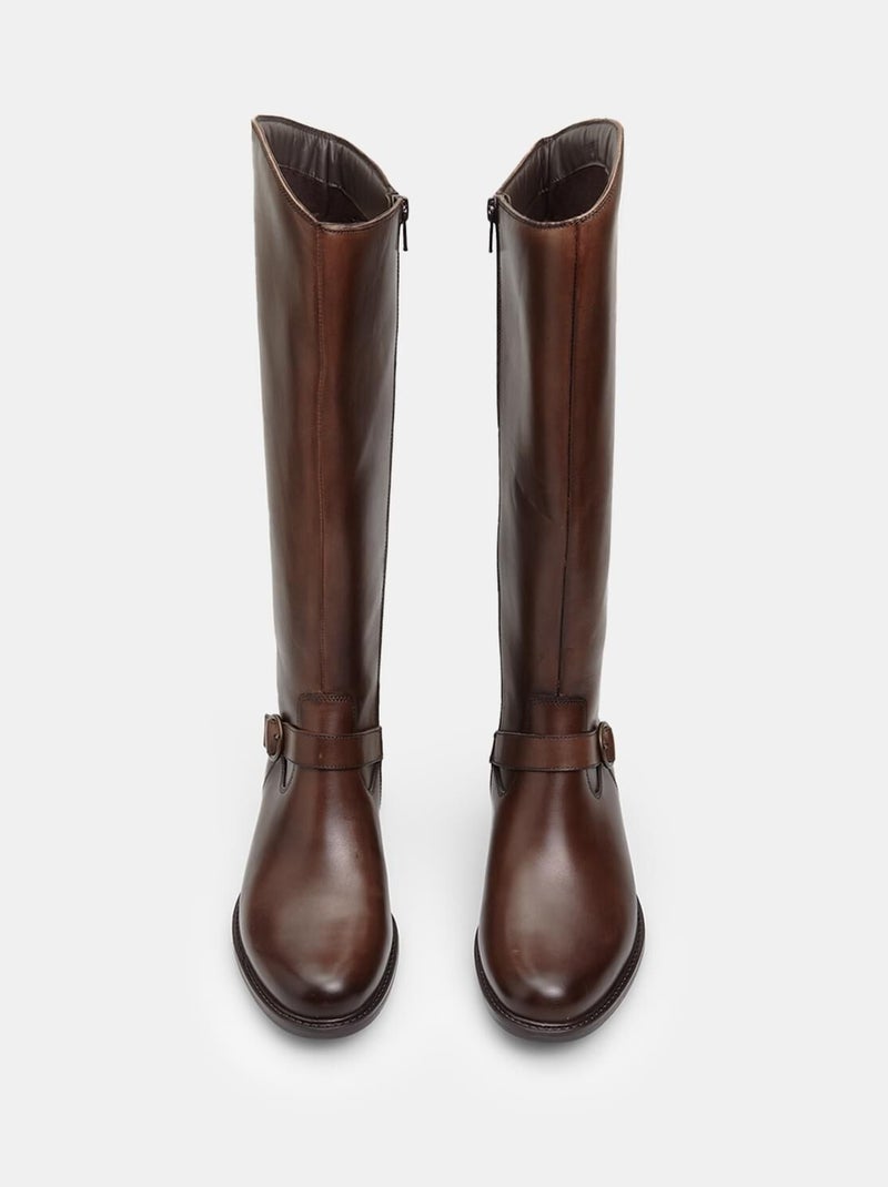 Bottes en cuir BATA Marron - Kiabi