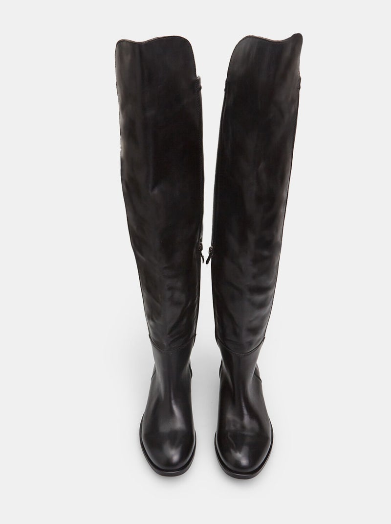 Bottes en cuir BATA Noir - Kiabi