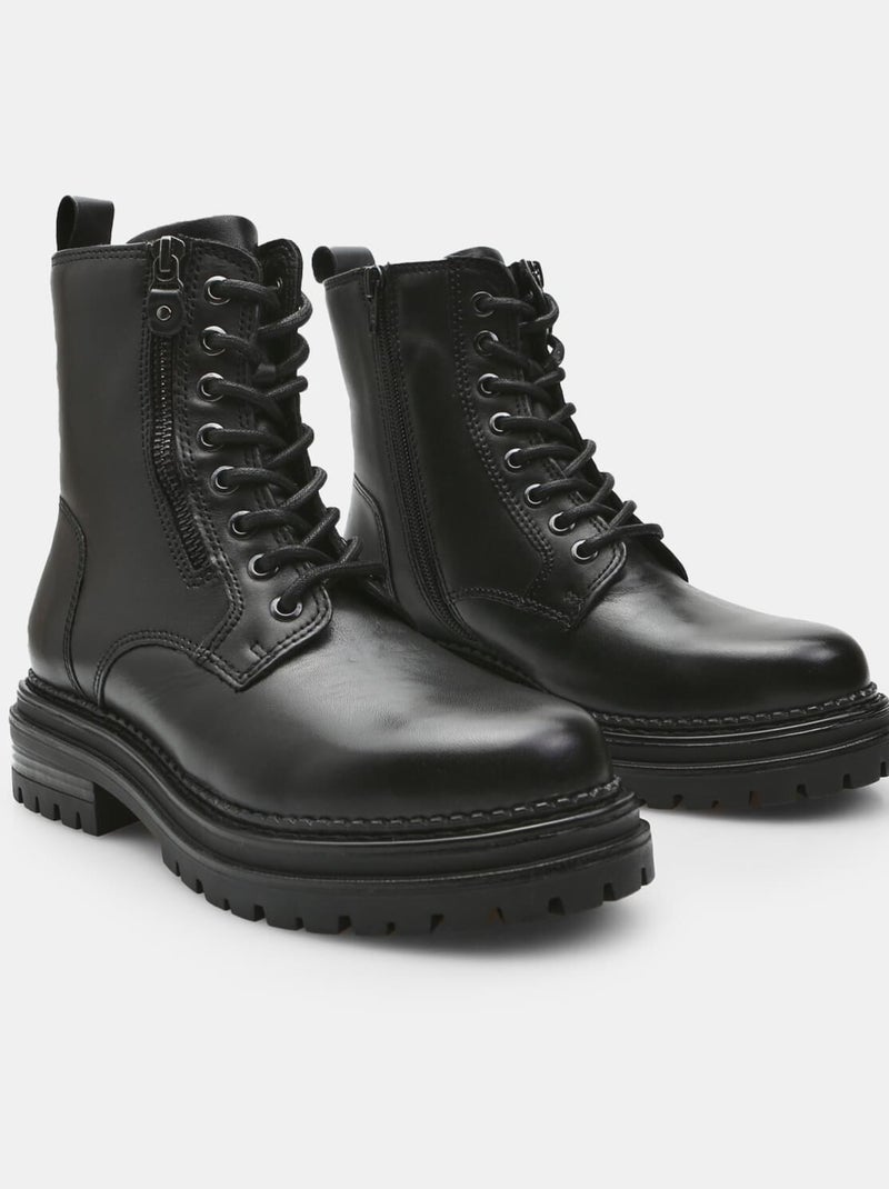 Bottes en cuir 'BATA' Noir - Kiabi