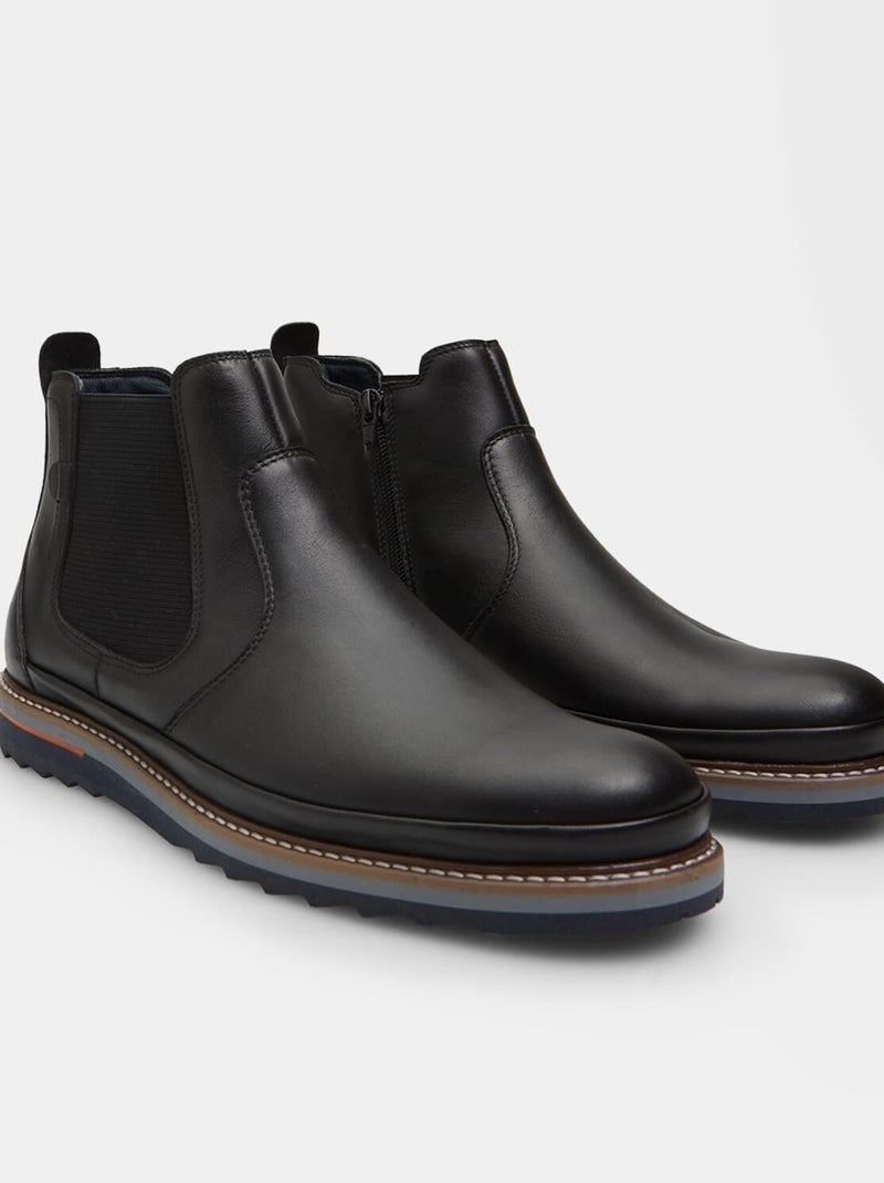 Bottes en cuir  BATA Noir - Kiabi