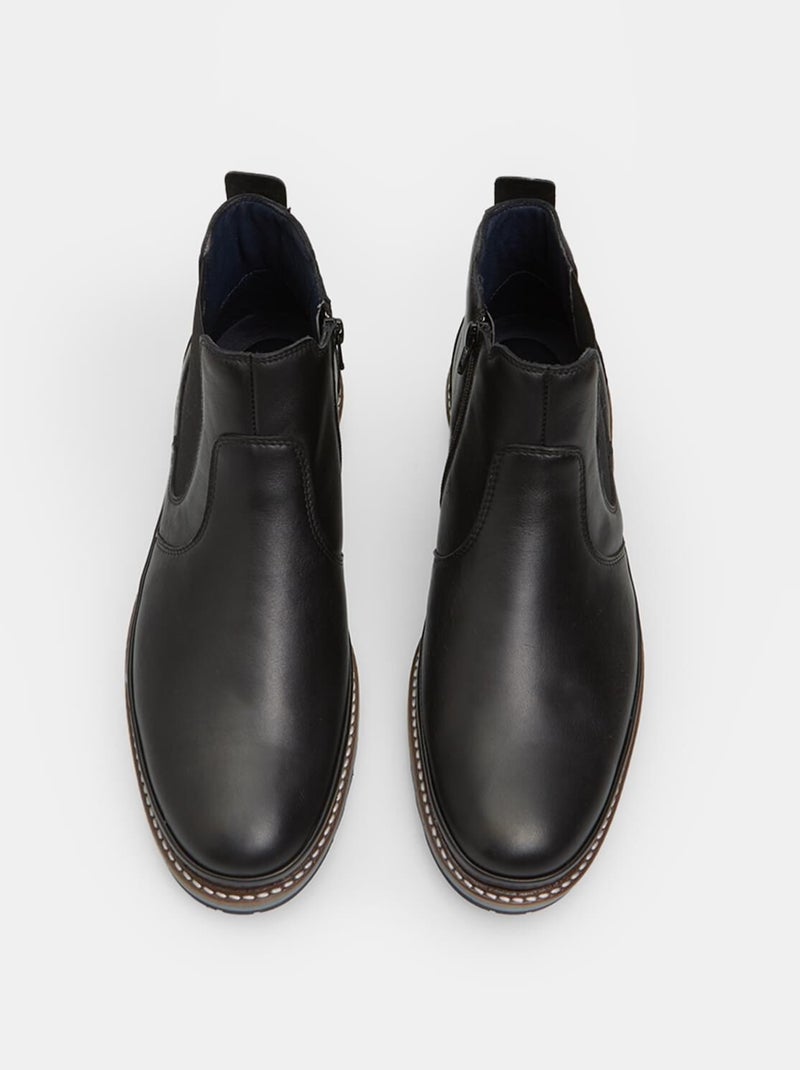 Bottes en cuir  BATA Noir - Kiabi