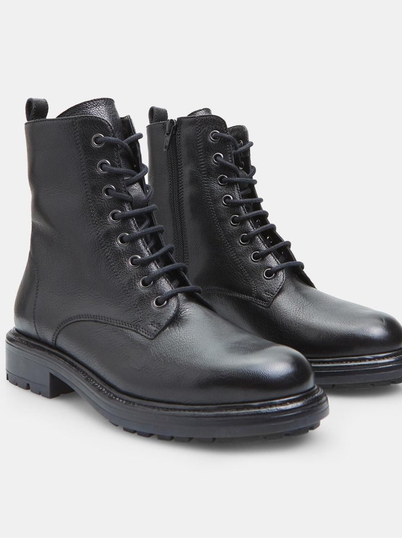 Bottes en Cuir  BATA Noir - Kiabi