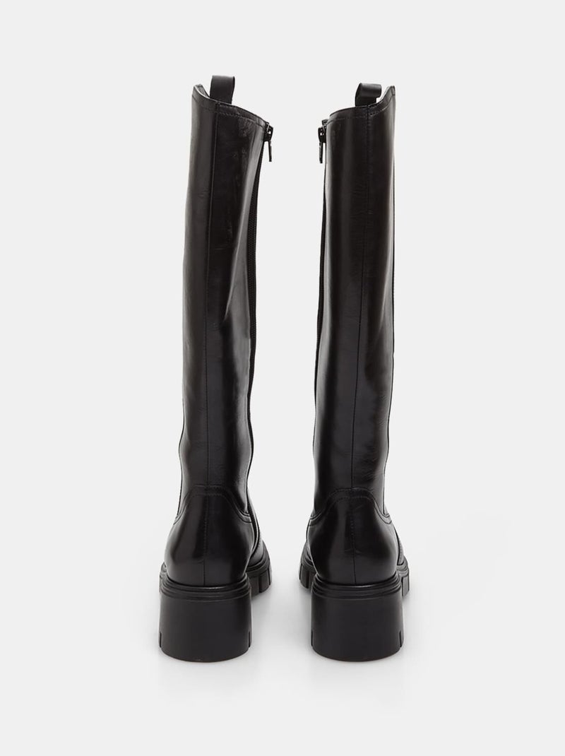 Bottes en cuir BATA Noir - Kiabi