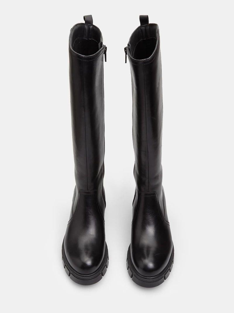 Bottes en cuir BATA Noir - Kiabi