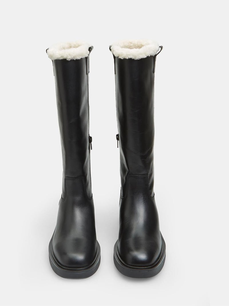 Bottes en cuir confortables BATA Noir - Kiabi