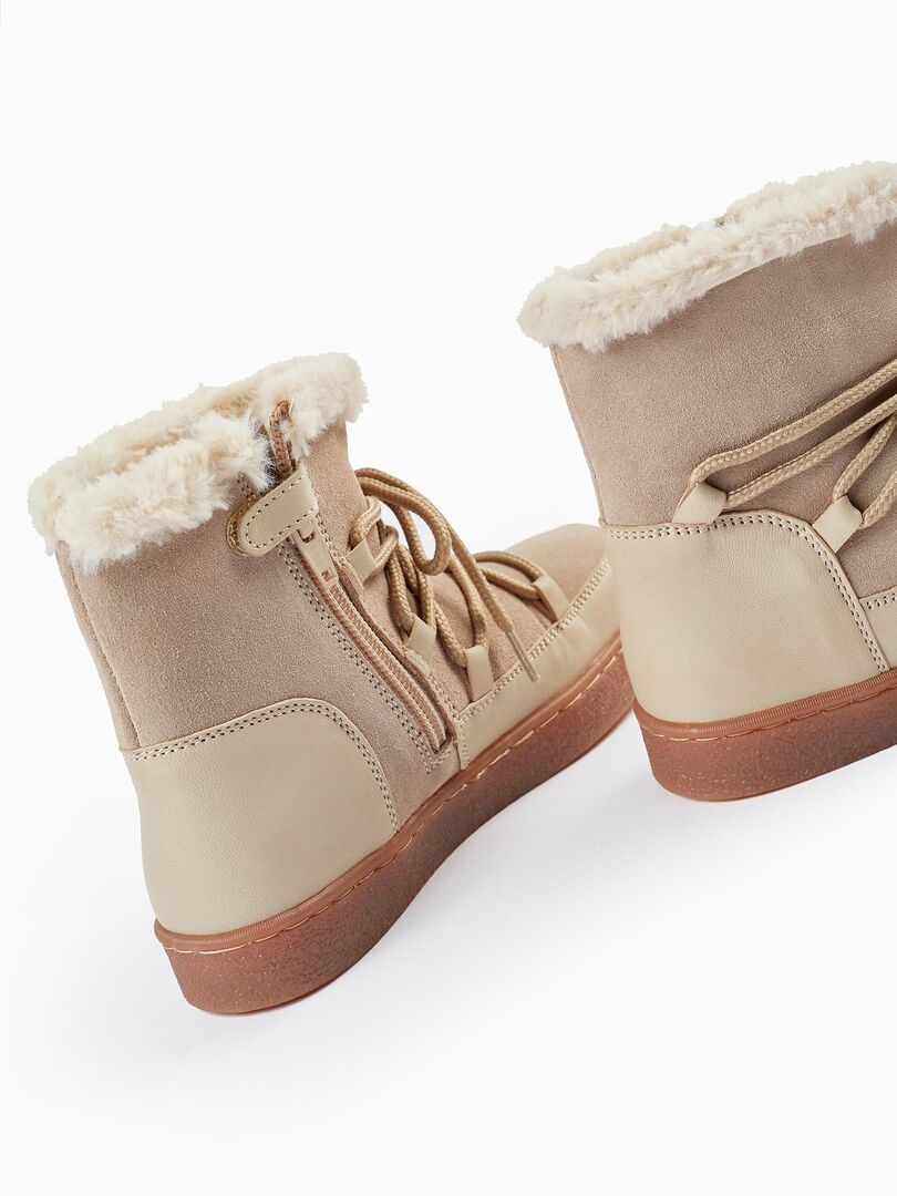 Bottes En Cuir Bleu Daim Avec Fourrure M&S – Taille UK 5 Enfant, Neuves Avec étiquettes