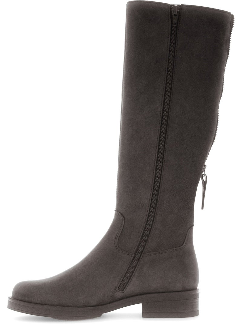 Bottes  en cuir Gris Gris - Kiabi
