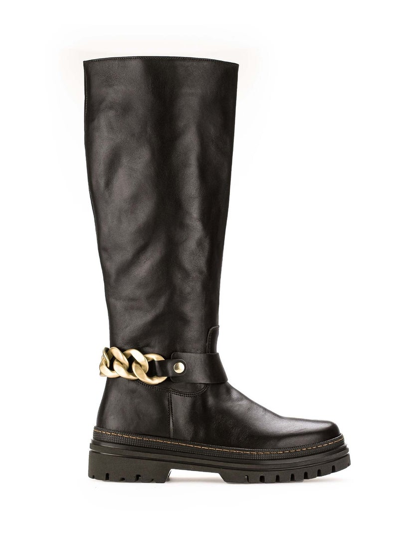 Bottes  en cuir lisse Gabor Marron - Kiabi