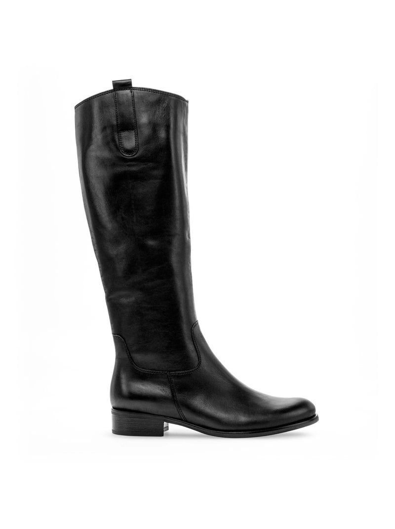 Bottes  en cuir lisse Gabor Noir Noir - Kiabi
