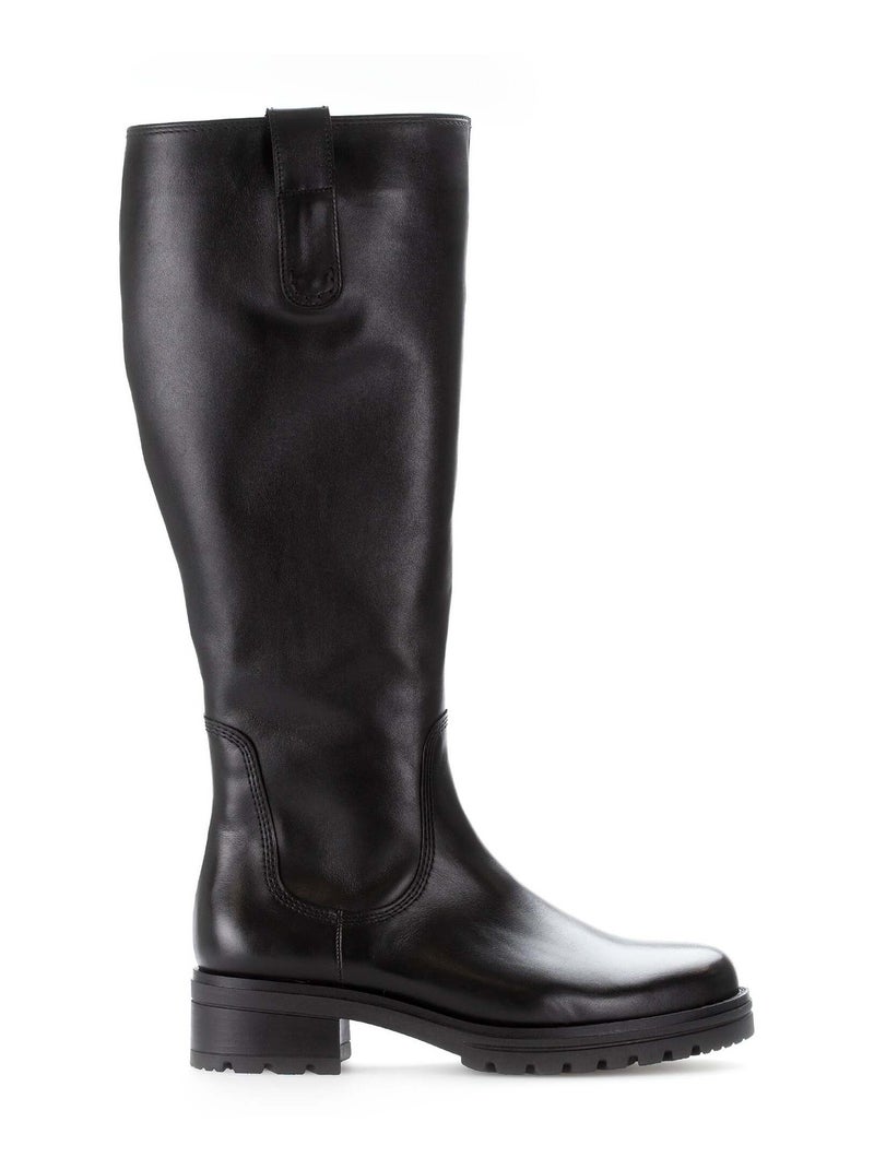 Bottes  en cuir lisse Gabor Noir Noir - Kiabi
