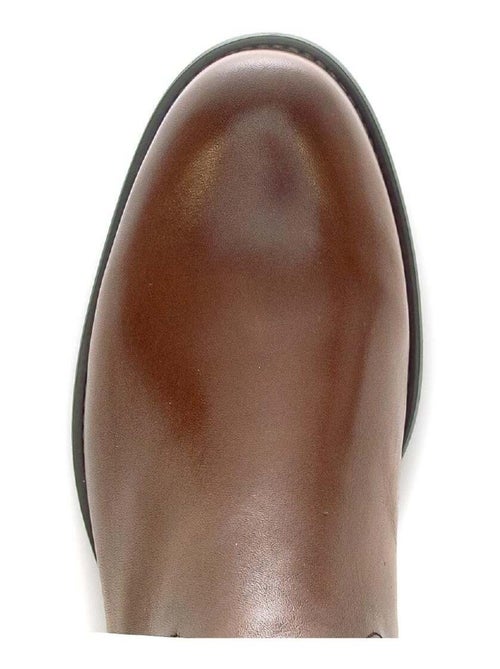 Bottes  en cuir lisse - Kiabi