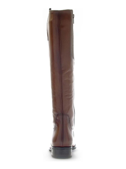 Bottes  en cuir lisse - Kiabi