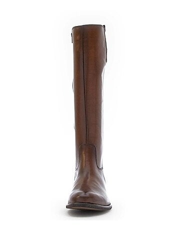 Bottes en cuir lisse