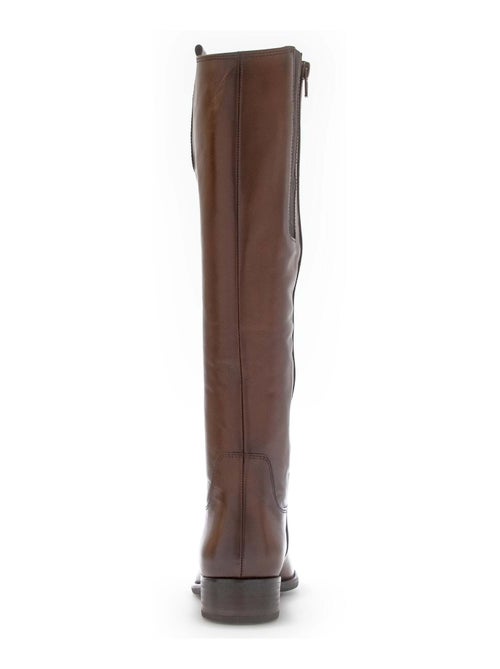 Bottes  en cuir lisse - Kiabi