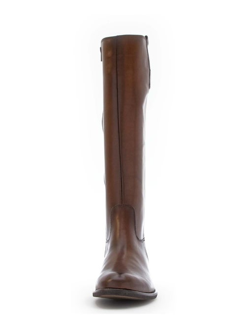 Bottes  en cuir lisse - Kiabi