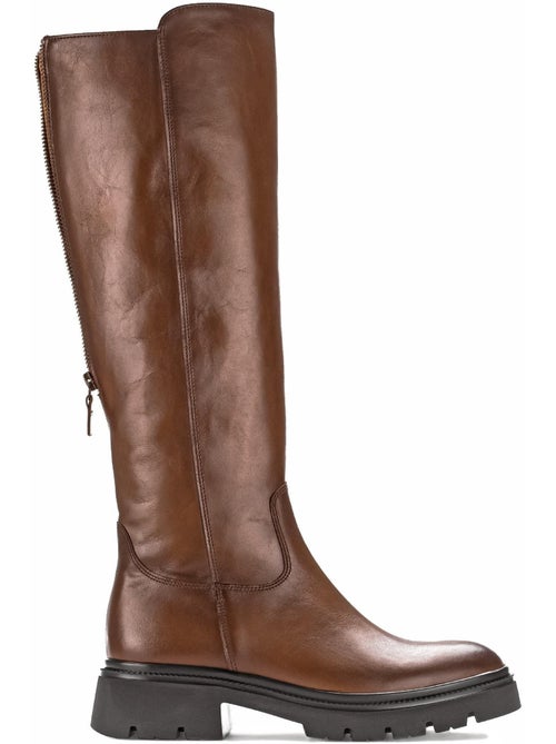 Bottes  en cuir lisse - Kiabi