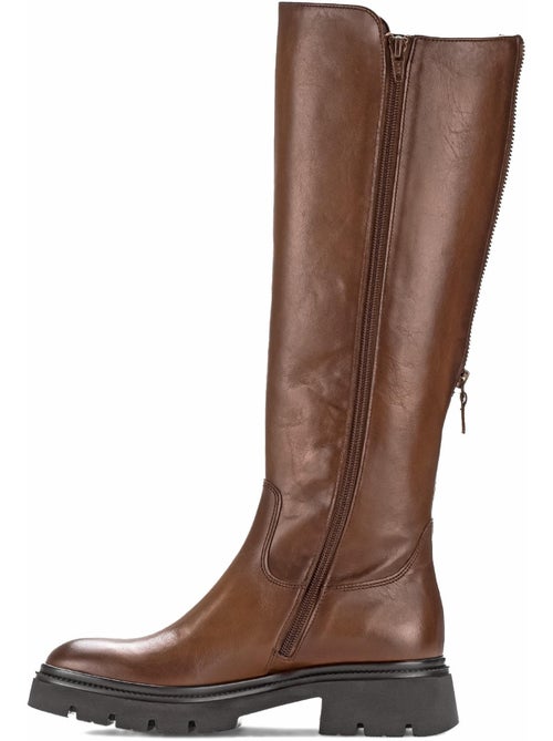 Bottes  en cuir lisse - Kiabi