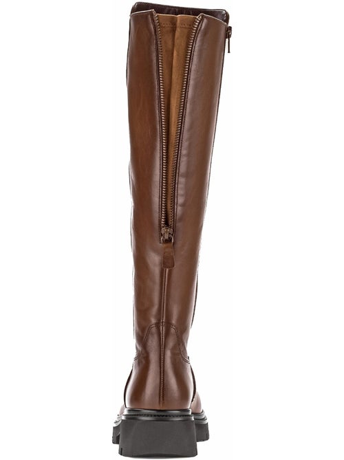 Bottes  en cuir lisse - Kiabi