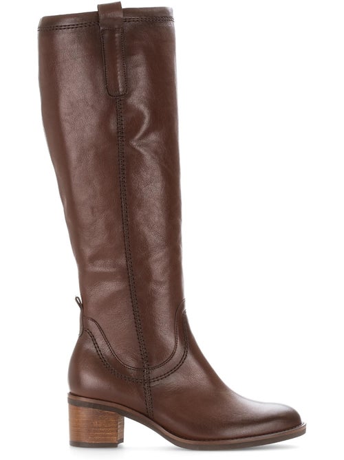 Bottes  en cuir lisse - Kiabi