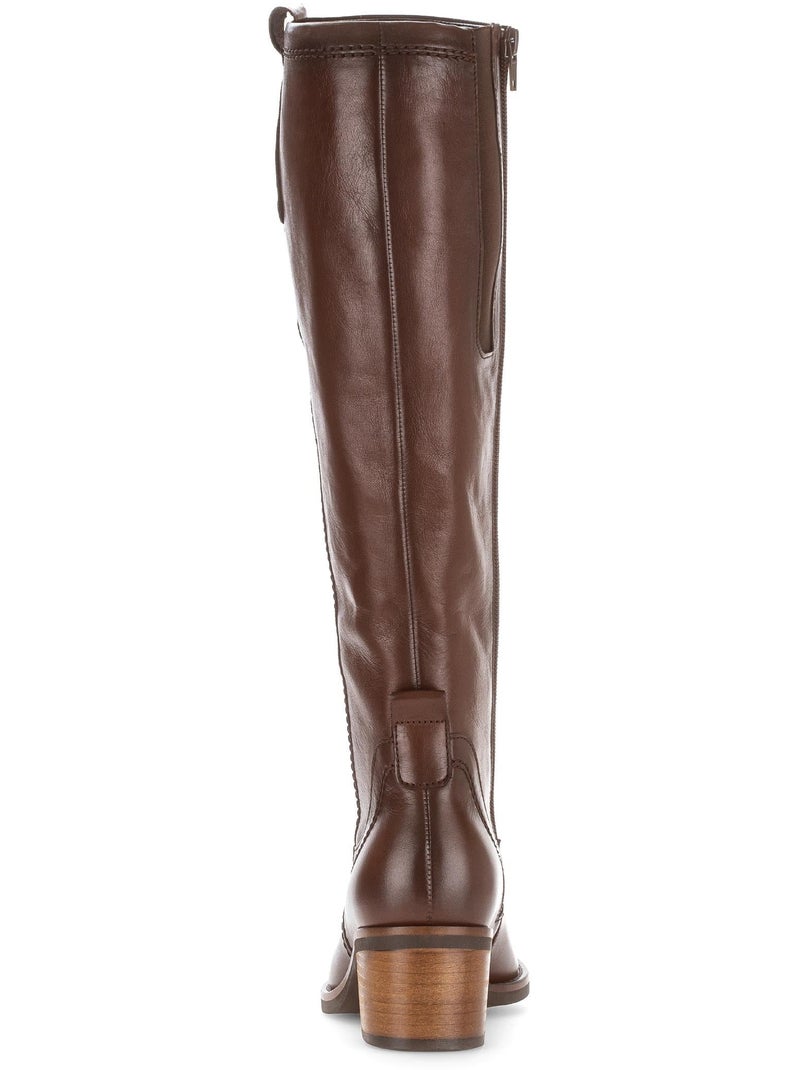 Bottes  en cuir lisse Marron clair - Kiabi