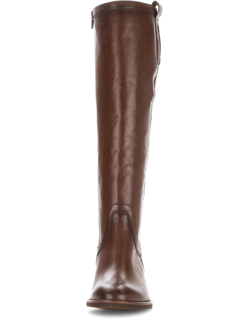 Bottes  en cuir lisse Marron clair - Kiabi