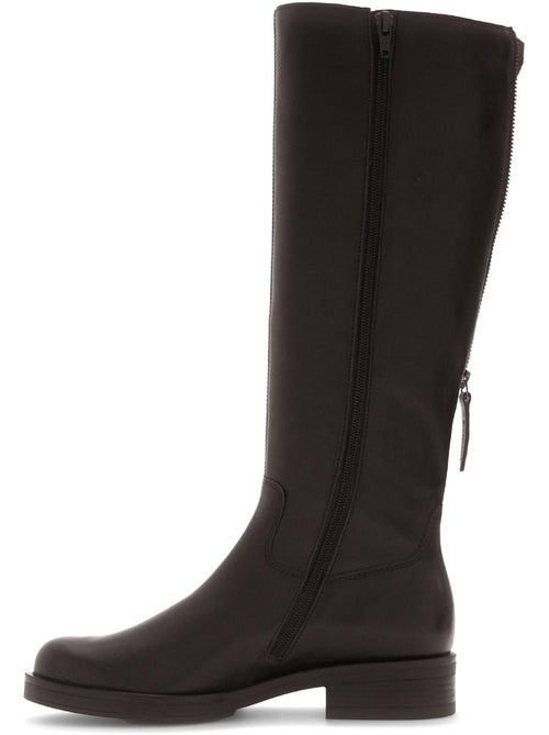 Bottes  en cuir lisse - Kiabi