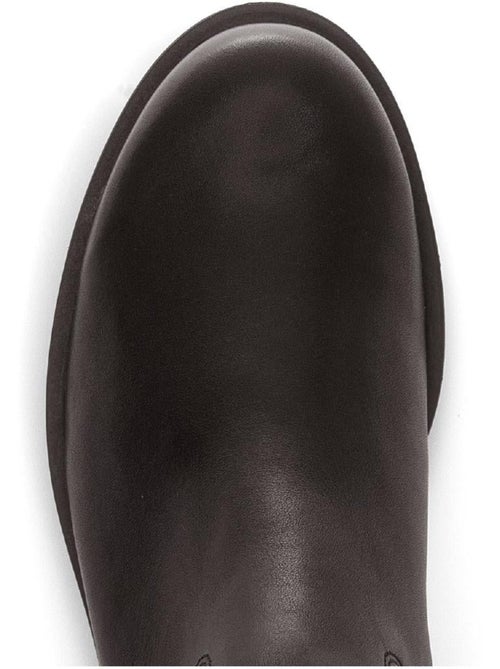 Bottes  en cuir lisse - Kiabi
