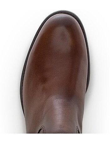 Bottes en cuir lisse