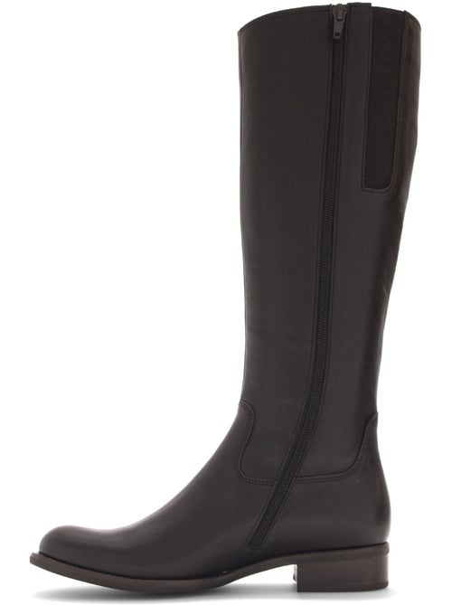 Bottes  en cuir lisse - Kiabi