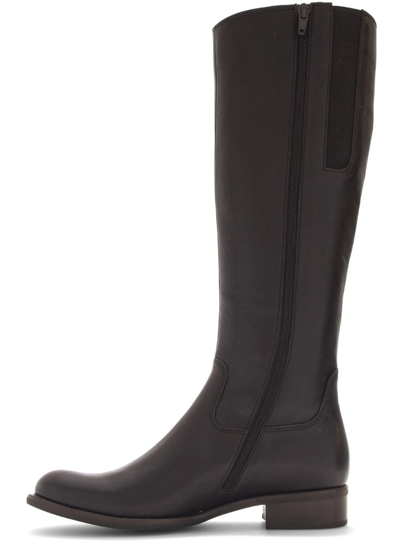 Bottes  en cuir lisse Marron - Kiabi