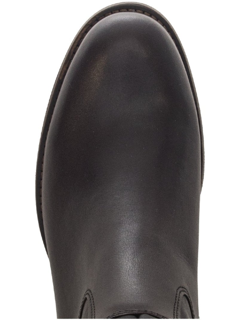 Bottes  en cuir lisse Marron - Kiabi