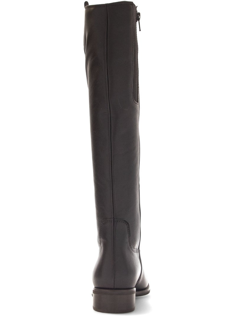 Bottes  en cuir lisse Marron - Kiabi