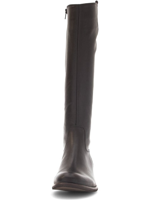 Bottes  en cuir lisse - Kiabi