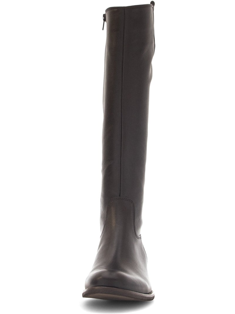 Bottes  en cuir lisse Marron - Kiabi
