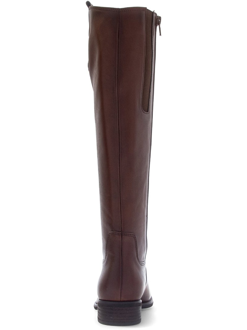 Bottes  en cuir lisse Marron - Kiabi